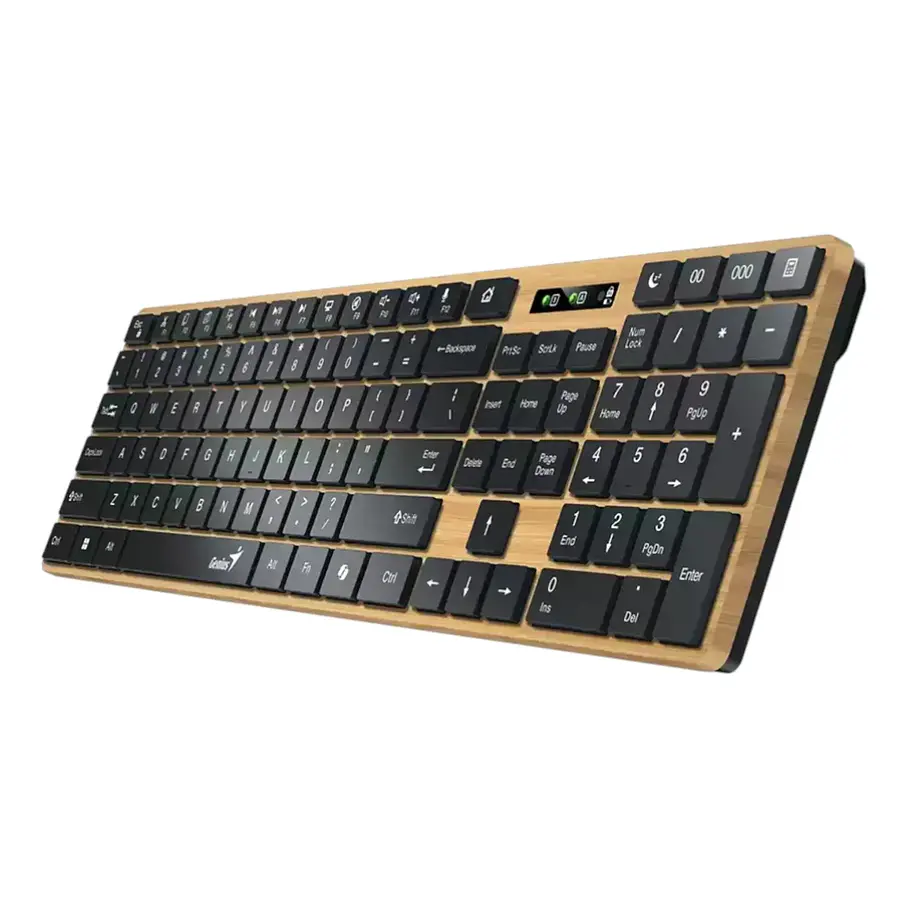 Teclado Genius Dual Wireless Bluetooth + Usb 2g Slimstar Copilot Ai T Wood Slim Star-7250BT 3