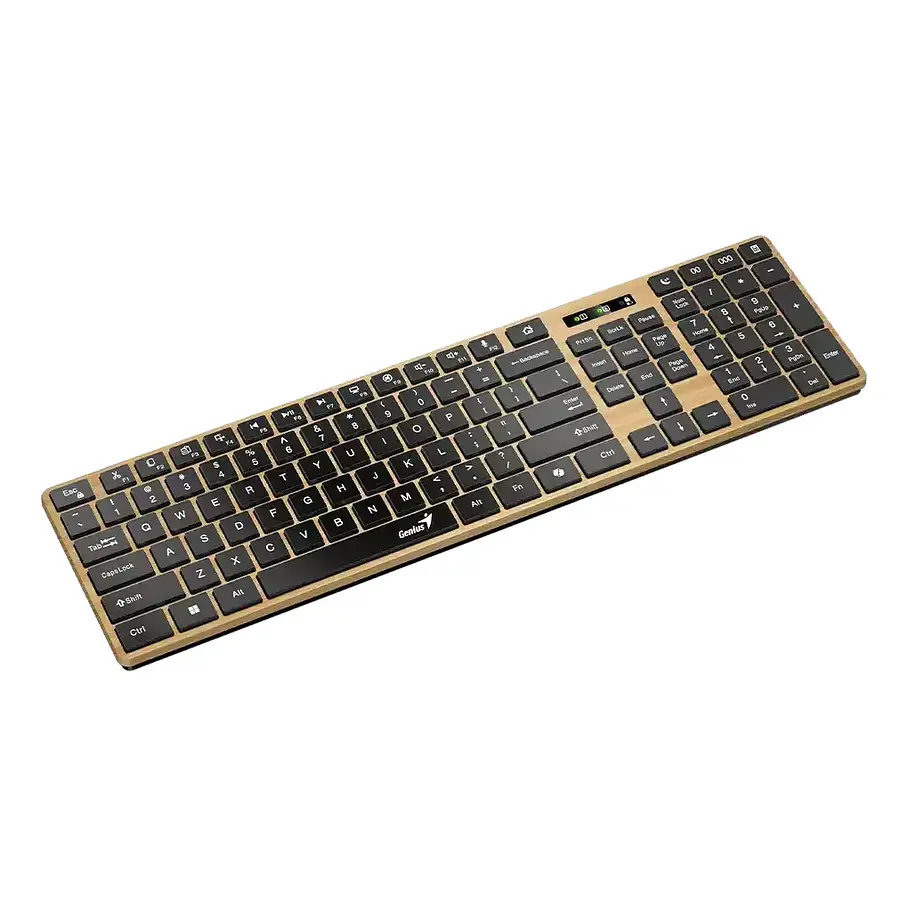 Teclado Genius Dual Wireless Bluetooth + Usb 2g Slimstar Copilot Ai T Wood Slim Star-7250BT 6