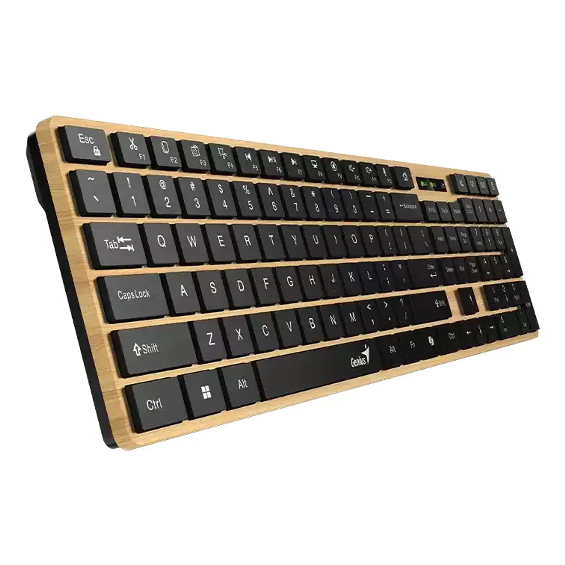 Teclado Genius Dual Wireless Bluetooth + Usb 2g Slimstar Copilot Ai T Wood Slim Star-7250BT 2