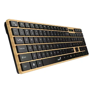 Teclado Genius Dual Wireless Bluetooth + Usb 2g Slimstar Copilot Ai T Wood Slim Star-7250BT