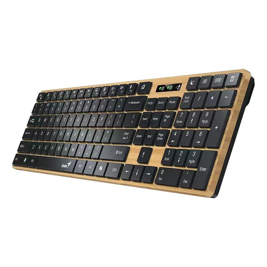 Teclado Genius Dual Wireless Bluetooth + Usb 2g Slimstar Copilot Ai T Wood Slim Star-7250BT 7