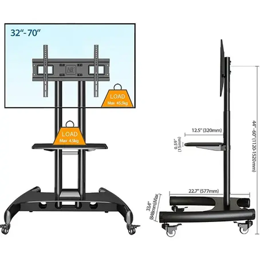 Rack De Pedestal Para Tv De 32 A 70 Ava 1500 60 1p Color Negro 2RL Material Super Resistente 8