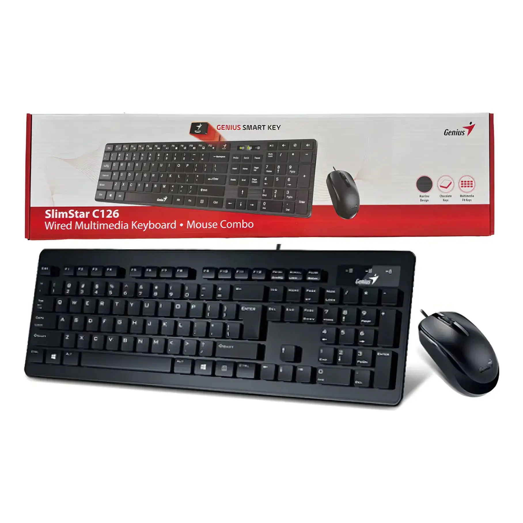 Kit Teclado + Mouse Copilot Usb Genius Slimstar C126 Negro SLIMSTAR-C126 4