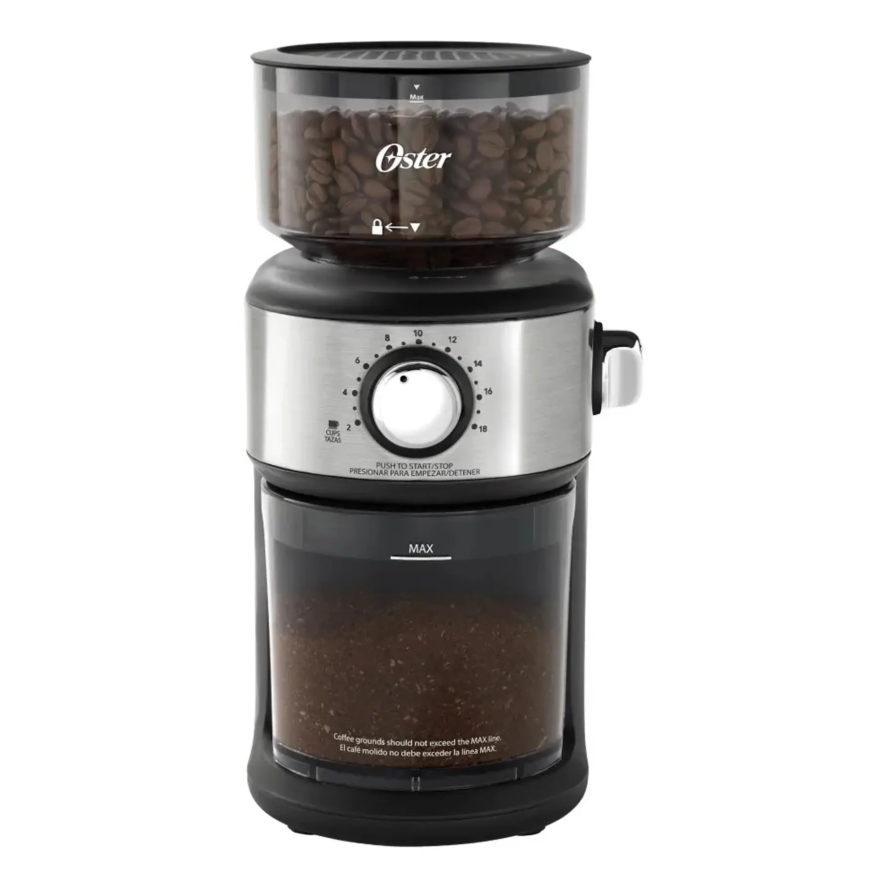 Molinillo Café Oster Automático De Muelas 18 Configuraciones Gris 1