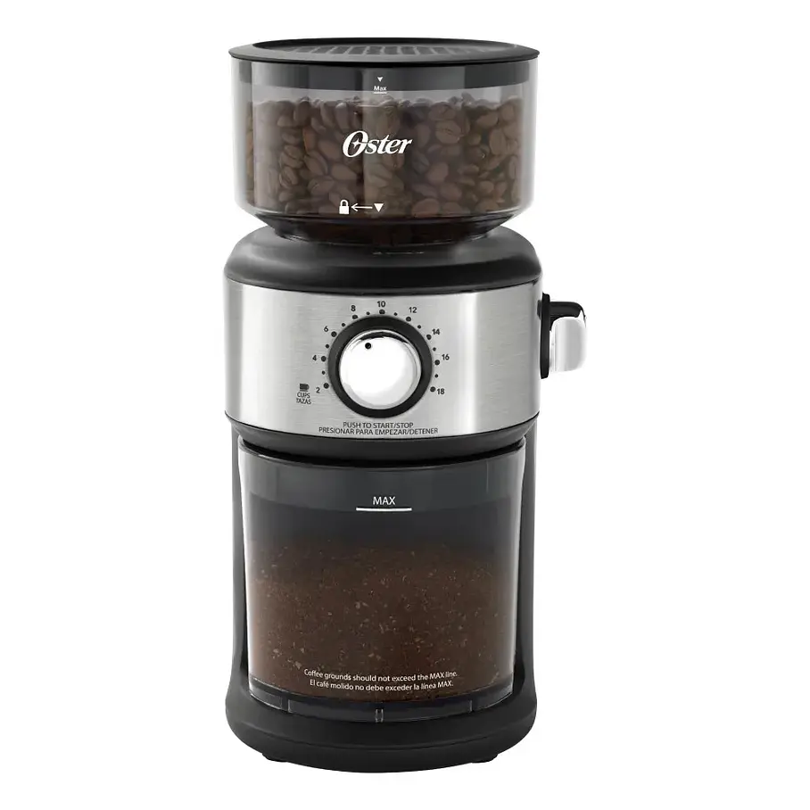 Molinillo Café Oster Automático De Muelas 18 Configuraciones Gris 1