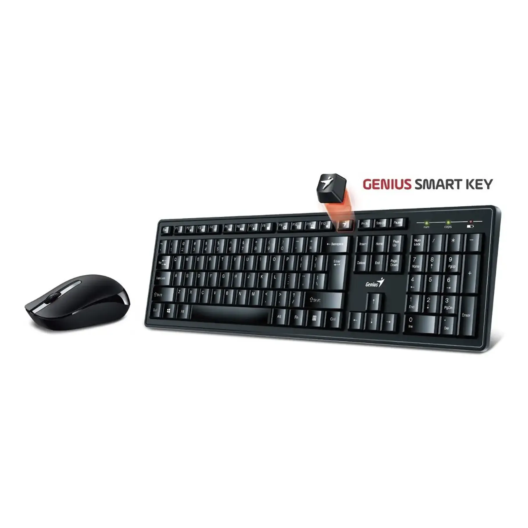 Kit Teclado Mouse Inalámbrico Genius KM-8200 Negro Inglés US Silencioso 3
