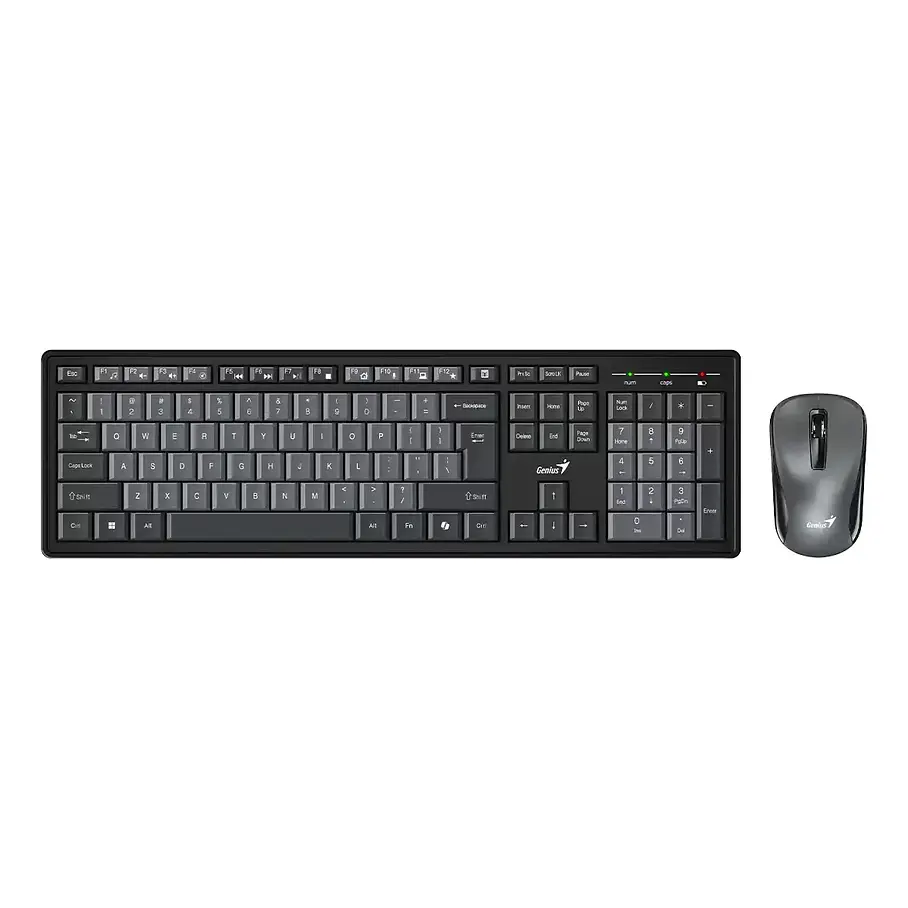 Kit Teclado Mouse Inalámbrico Genius KM-8200 Negro Inglés US Silencioso 5