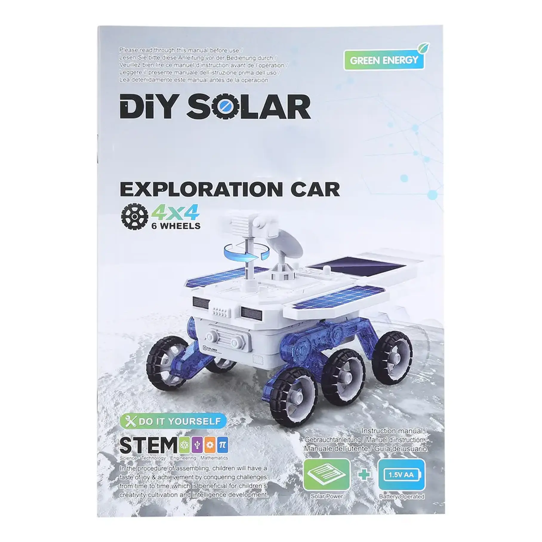 Juego De Juguetes Científicos Modelo De Coche Con Energía Solar Carro Armable Juguete Didáctico Auto De Espacio Luna Recorre El Espacio 4