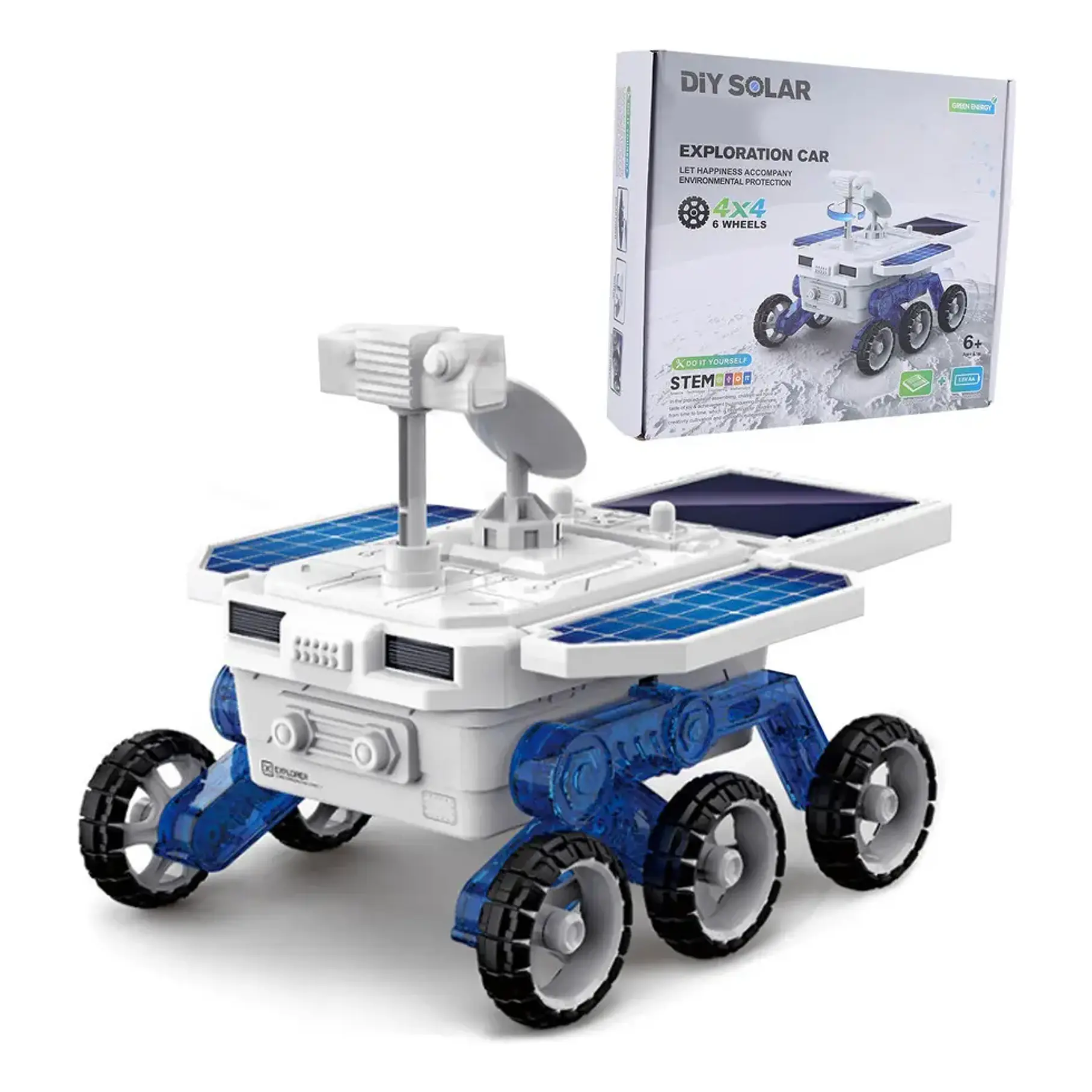 Juego De Juguetes Científicos Modelo De Coche Con Energía Solar Carro Armable Juguete Didáctico Auto De Espacio Luna Recorre El Espacio 7