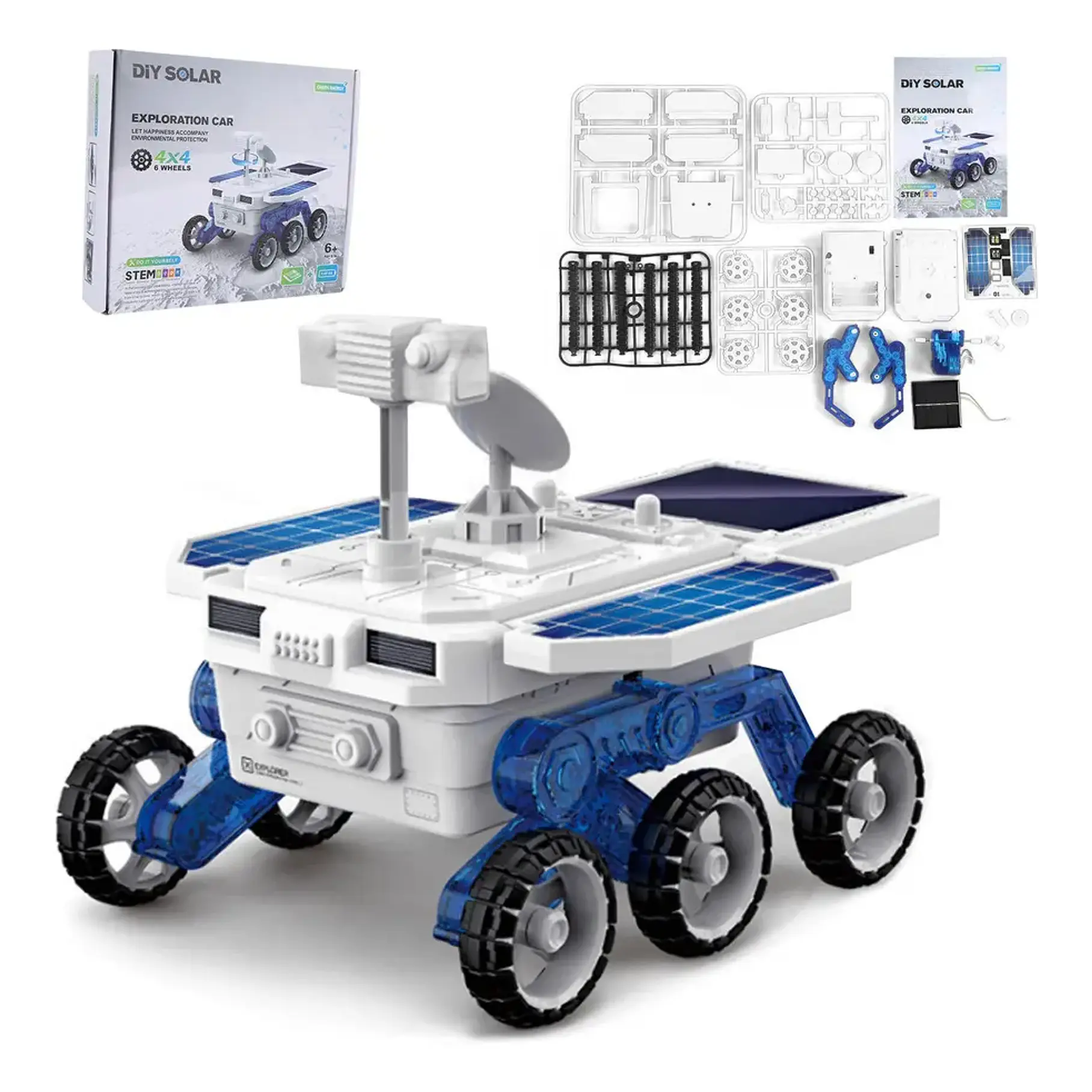 Juego De Juguetes Científicos Modelo De Coche Con Energía Solar Carro Armable Juguete Didáctico Auto De Espacio Luna Recorre El Espacio 1