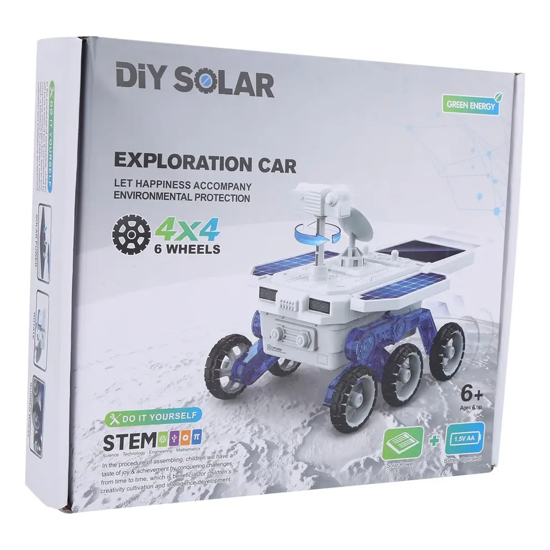 Juego De Juguetes Científicos Modelo De Coche Con Energía Solar Carro Armable Juguete Didáctico Auto De Espacio Luna Recorre El Espacio 8