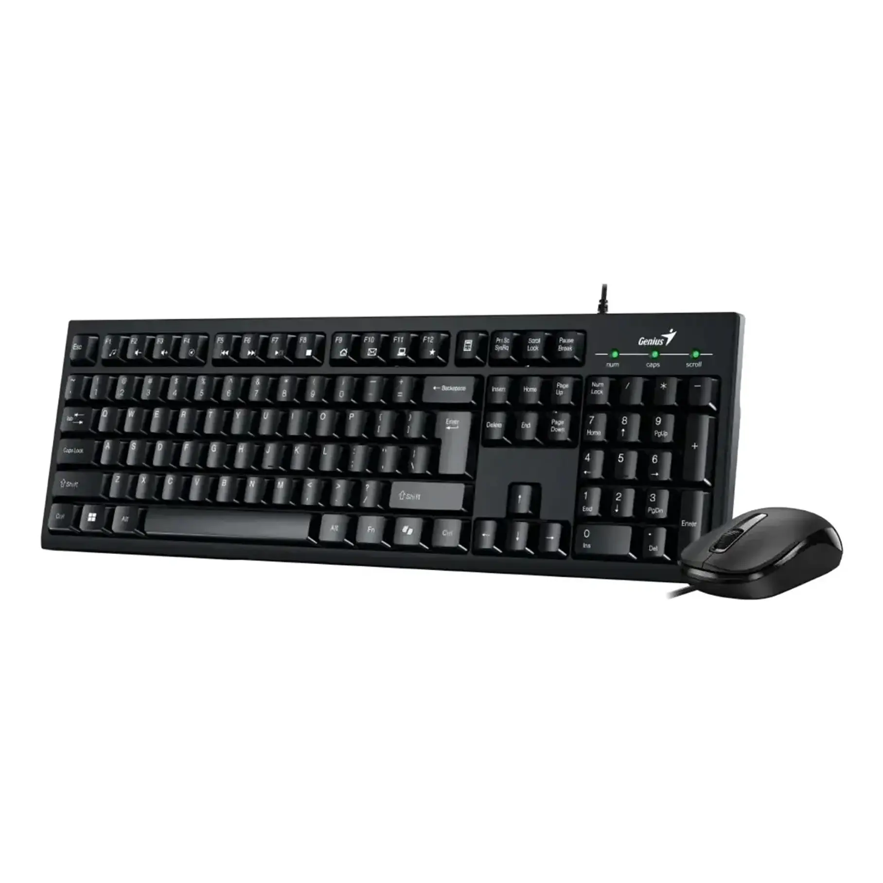 Kit Teclado y Mouse Genius KM-100SE Negro Para PC Con Cable USB 4