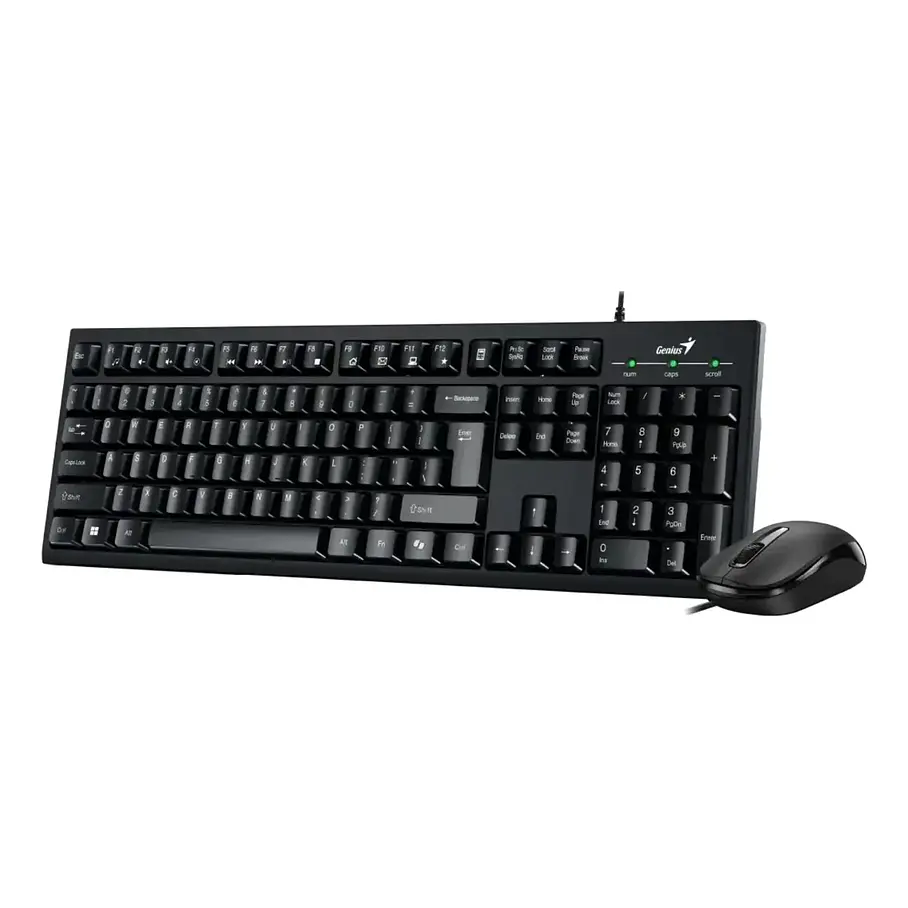 Kit Teclado y Mouse Genius KM-100SE Negro Para PC Con Cable USB 4