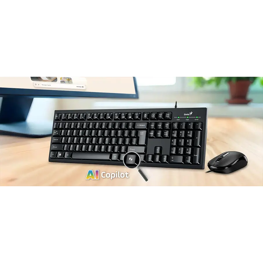 Kit Teclado y Mouse Genius KM-100SE Negro Para PC Con Cable USB 6