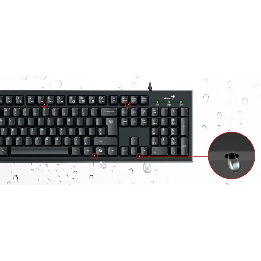 Kit Teclado y Mouse Genius KM-100SE Negro Para PC Con Cable USB 8