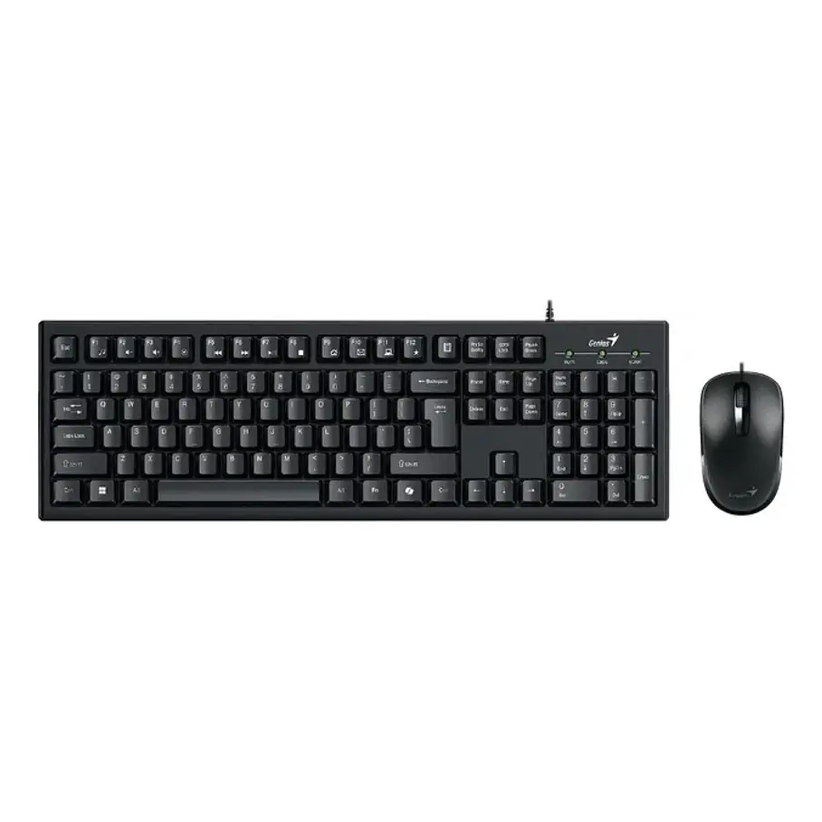 Kit Teclado y Mouse Genius KM-100SE Negro Para PC Con Cable USB 1