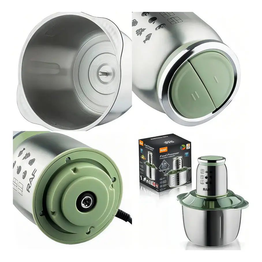 Procesadora De Alimentos Raf 5L Gris Oscuro 1000W Con Función Pulsar 2