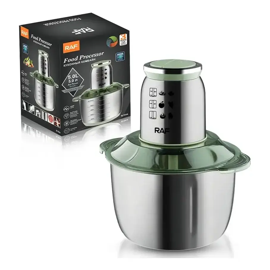 Procesadora De Alimentos Raf 5L Gris Oscuro 1000W Con Función Pulsar 1