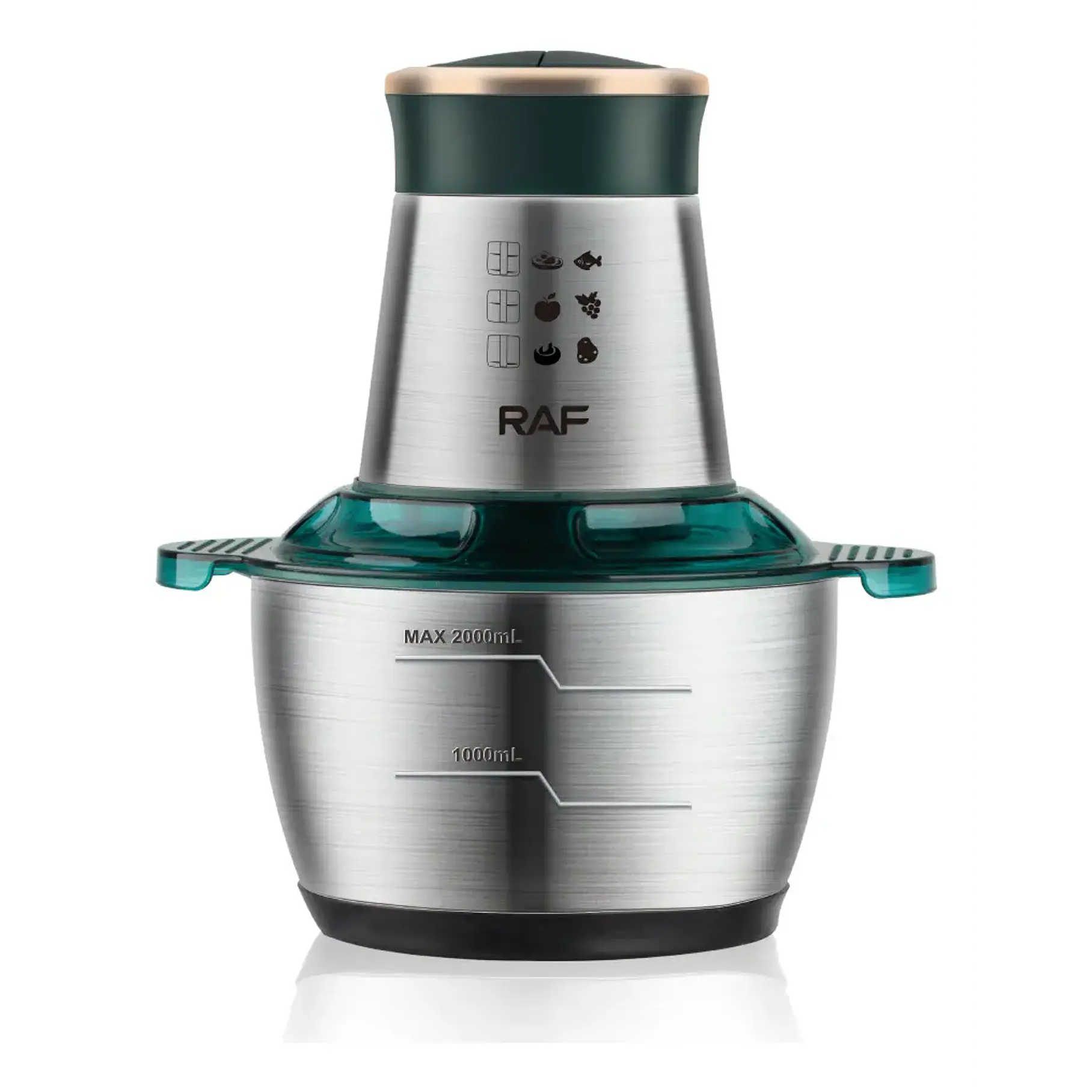 Procesador De Alimentos Raf 1000w 2l Acero Inoxidable 4