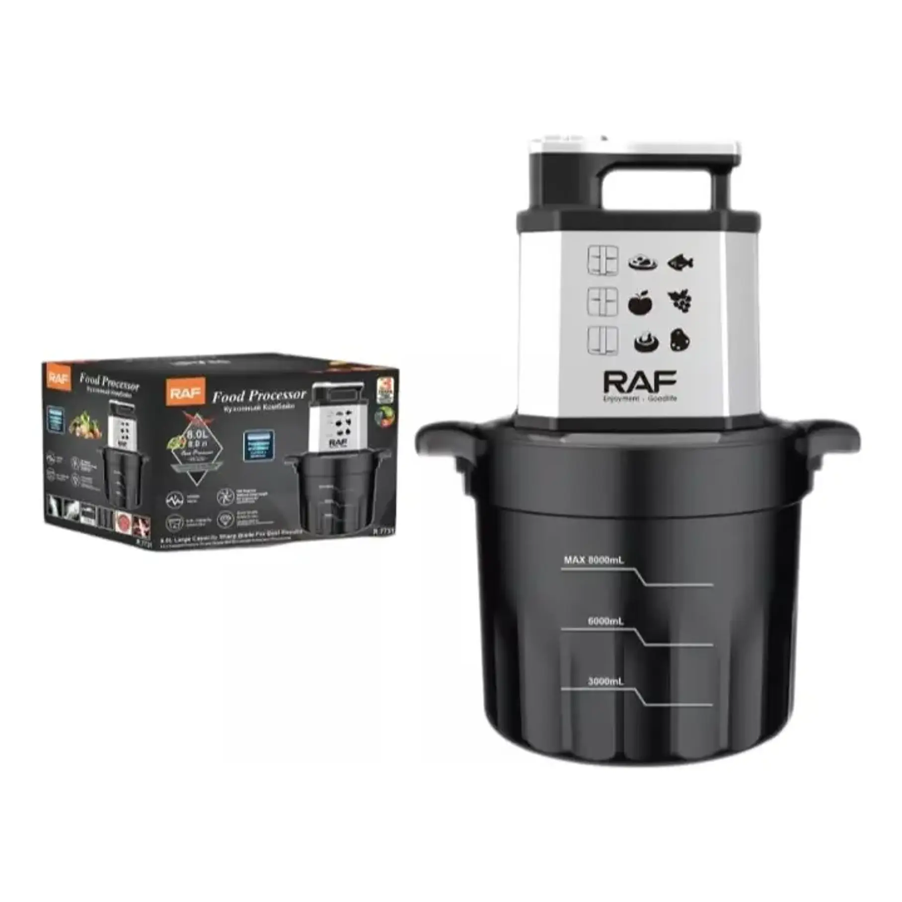 Picador Procesador De Alimento De 8 Litros 1000w Raf 7731 4