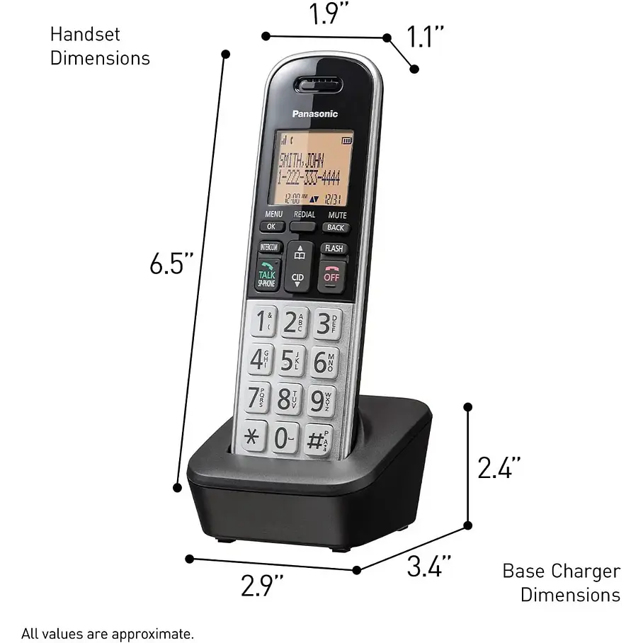 Teléfono Inalámbrico Con Dect 6.0, Pantalla Lcd Panasonic 2