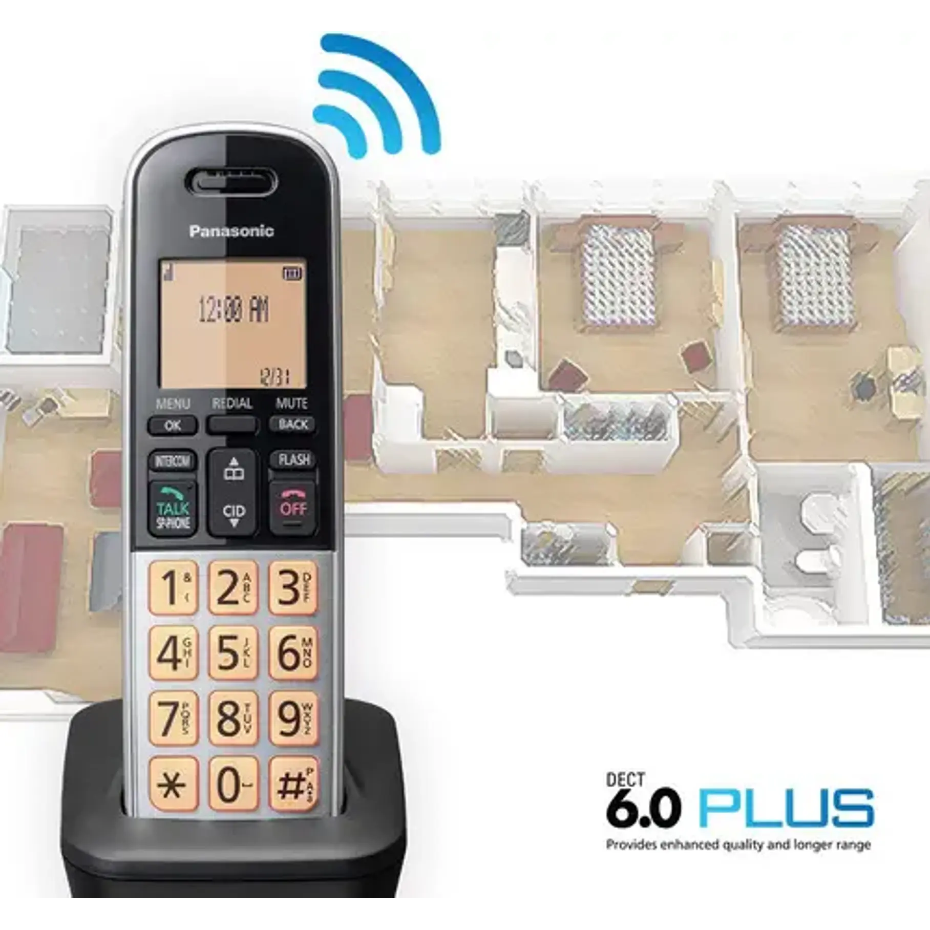 Pack DUO Teléfono Inalambrico Panasonic Bloqueo De Llamadas Altavoz Color Plateado 3