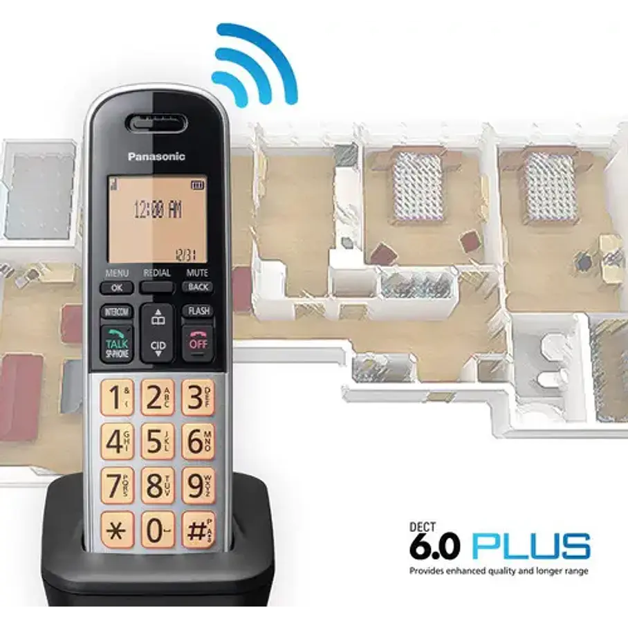 Pack DUO Teléfono Inalambrico Panasonic Bloqueo De Llamadas Altavoz Color Plateado 3