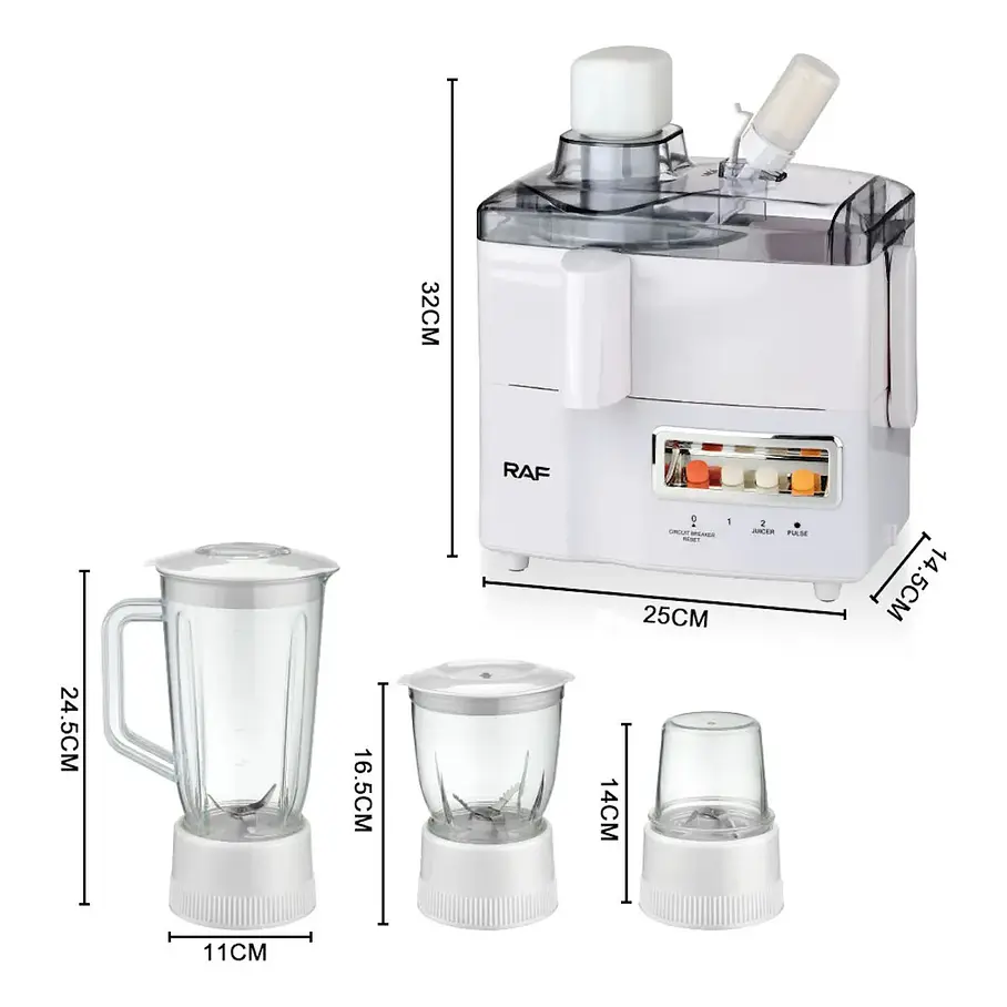 Juguera Raf Procesadores R.2819W Eléctrica Blanco 700 W 1.25 Lts  4