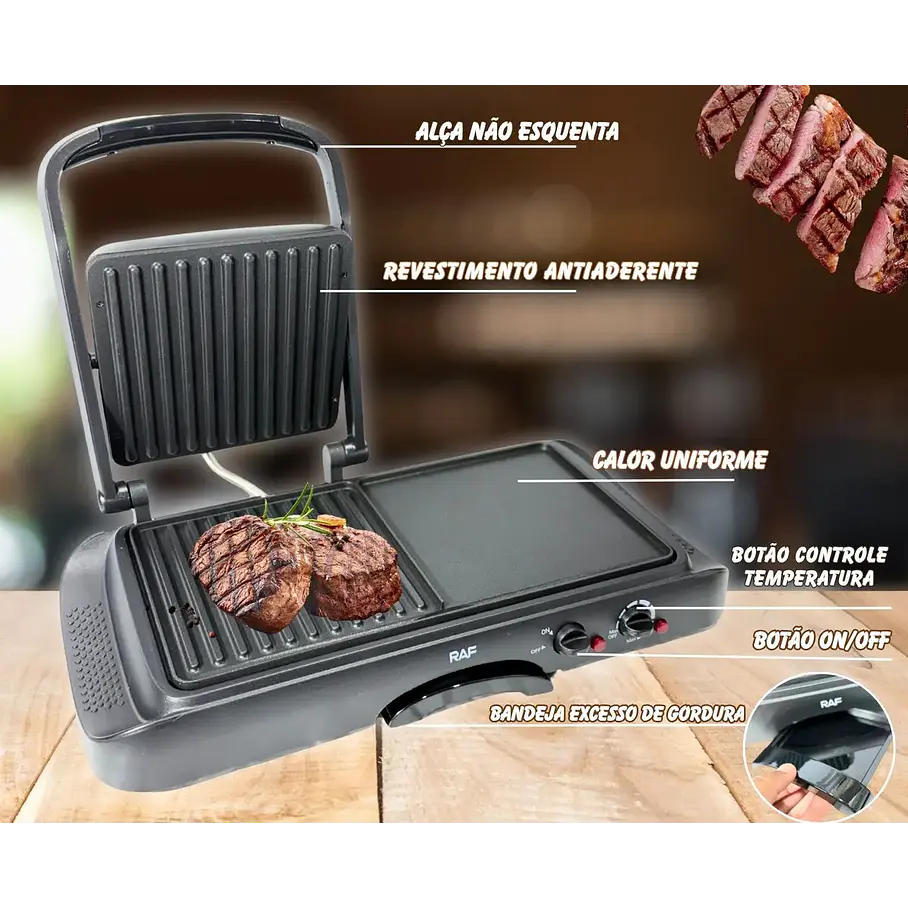 Plancha Panini Grill Maker Multifuncional 2 En 1 Raf R.2695 5
