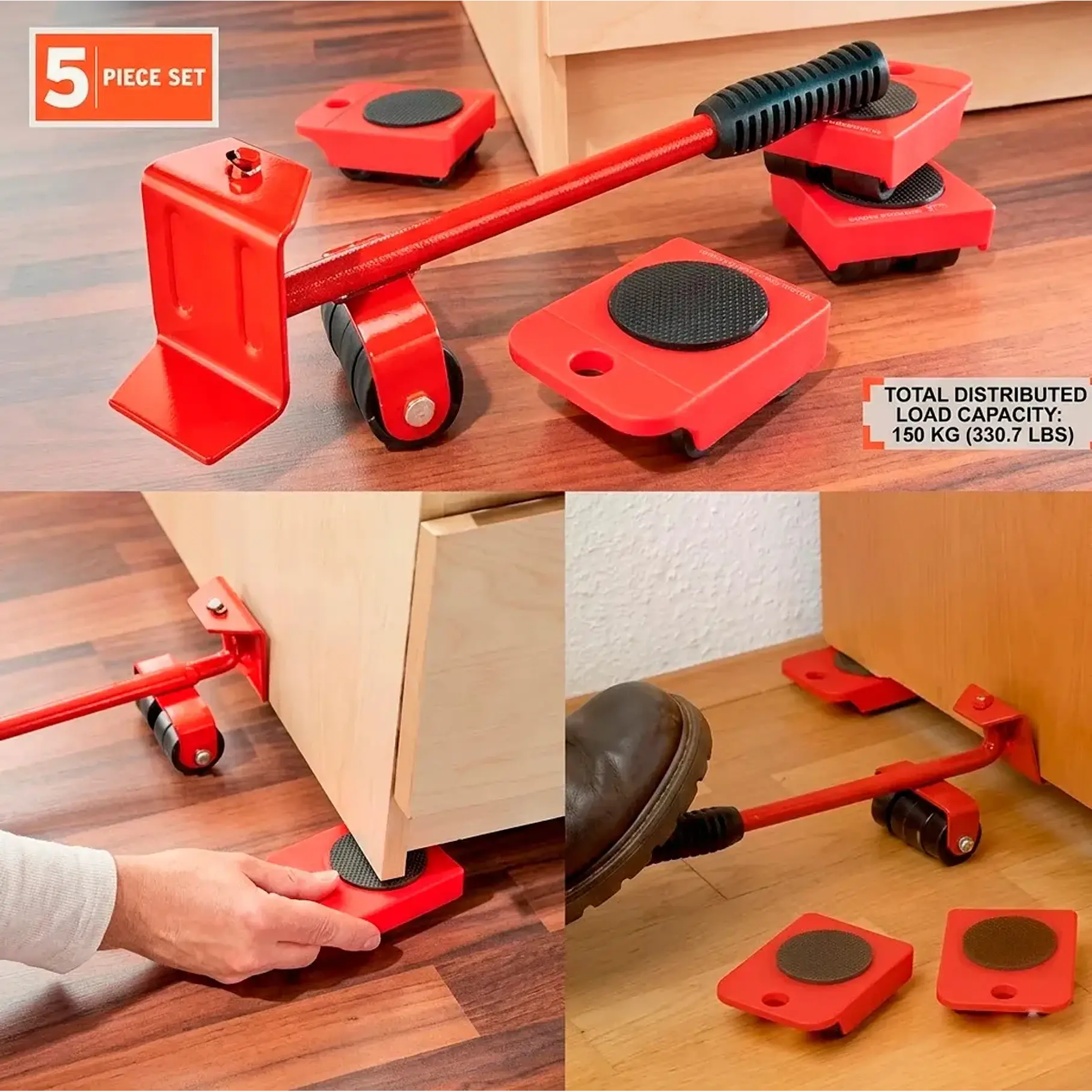 Deslizadores Transporta Peso Fácil Muebles Lavadora Y Más 150 Kg Resistencia  8