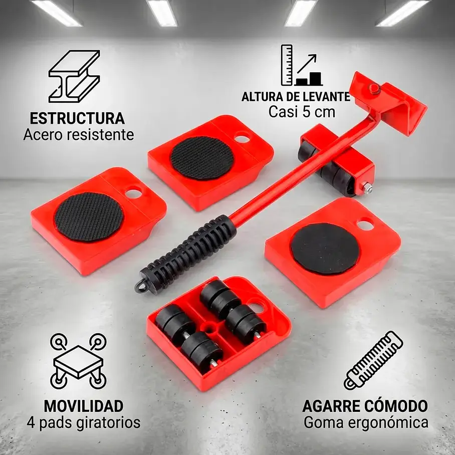 Deslizadores Transporta Peso Fácil Muebles Lavadora Y Más 150 Kg Resistencia  10
