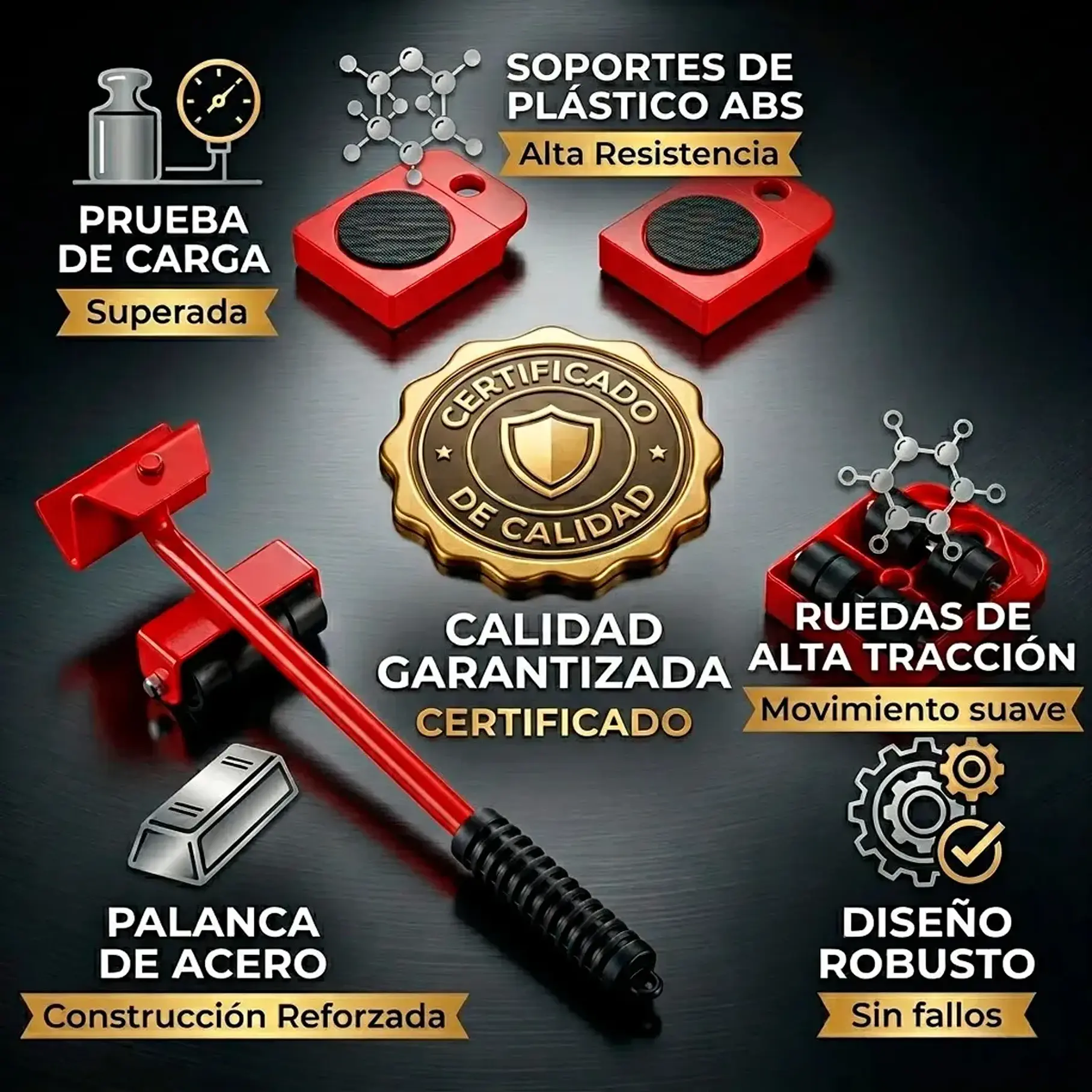 Deslizadores Transporta Peso Fácil Muebles Lavadora Y Más 150 Kg Resistencia  13