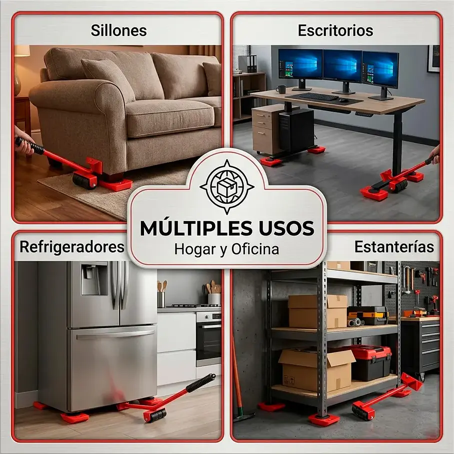 Deslizadores Transporta Peso Fácil Muebles Lavadora Y Más 150 Kg Resistencia  14