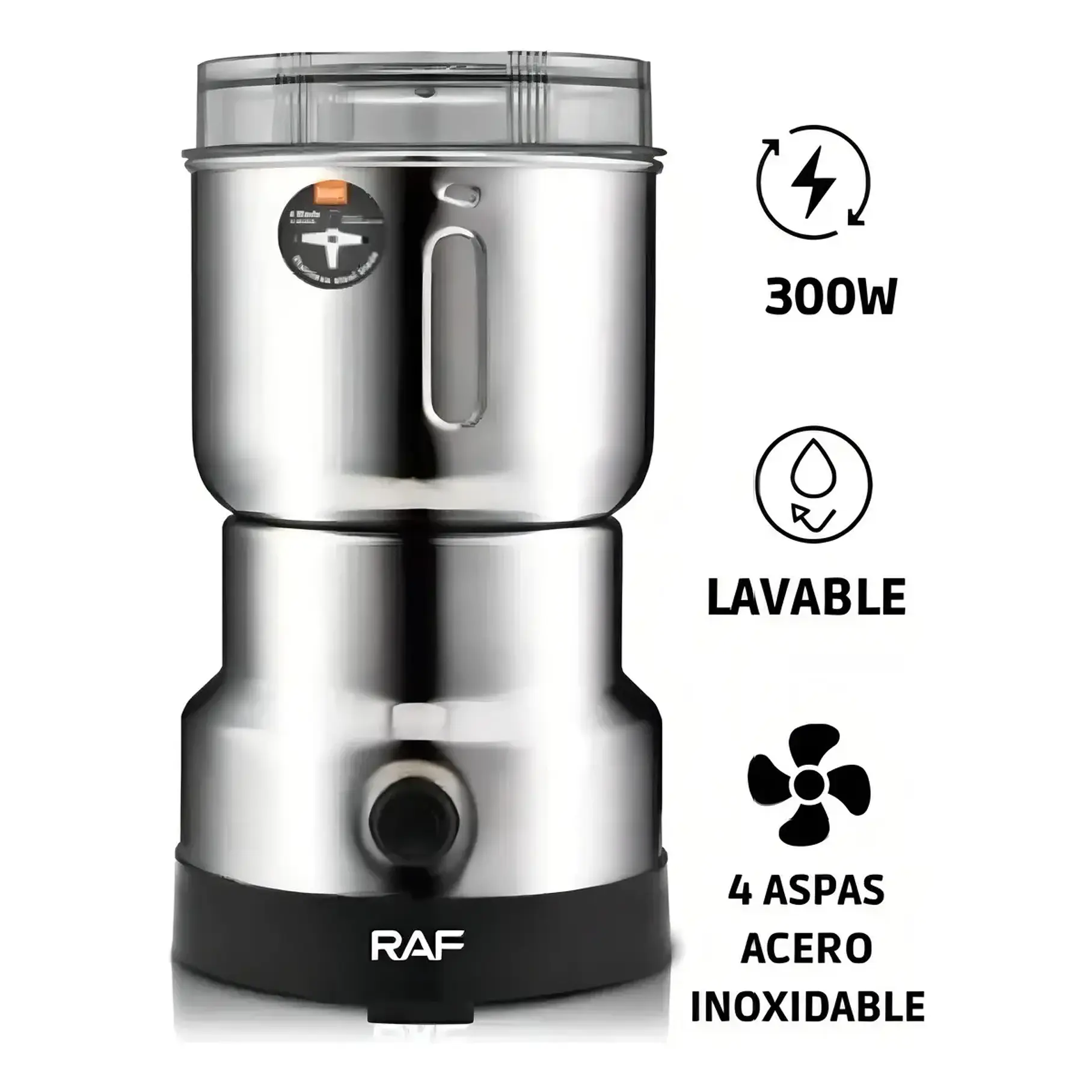 Molino Eléctrico Pulverizador Cafe Especies Cocina Raf Color Plateado R7114  2