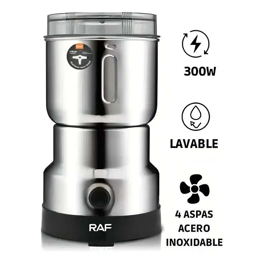 Molino Eléctrico Pulverizador Cafe Especies Cocina Raf Color Plateado R7114  2