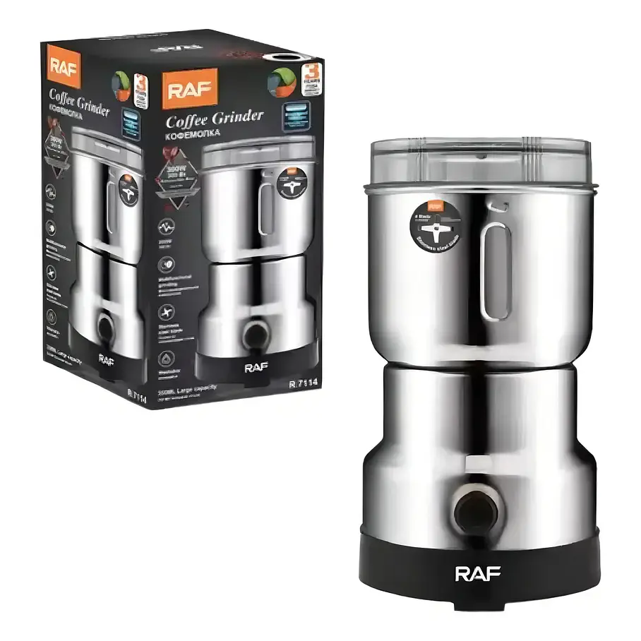 Molino Eléctrico Pulverizador Cafe Especies Cocina Raf Color Plateado R7114  1