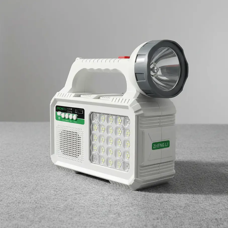 Kit Lámpara De Emergencia Solar Linterna Panel Solar Led Ambiental + 2 Lampara Ovalo Solar + Radio Puerto Usb Carga YXZ 2RL 8