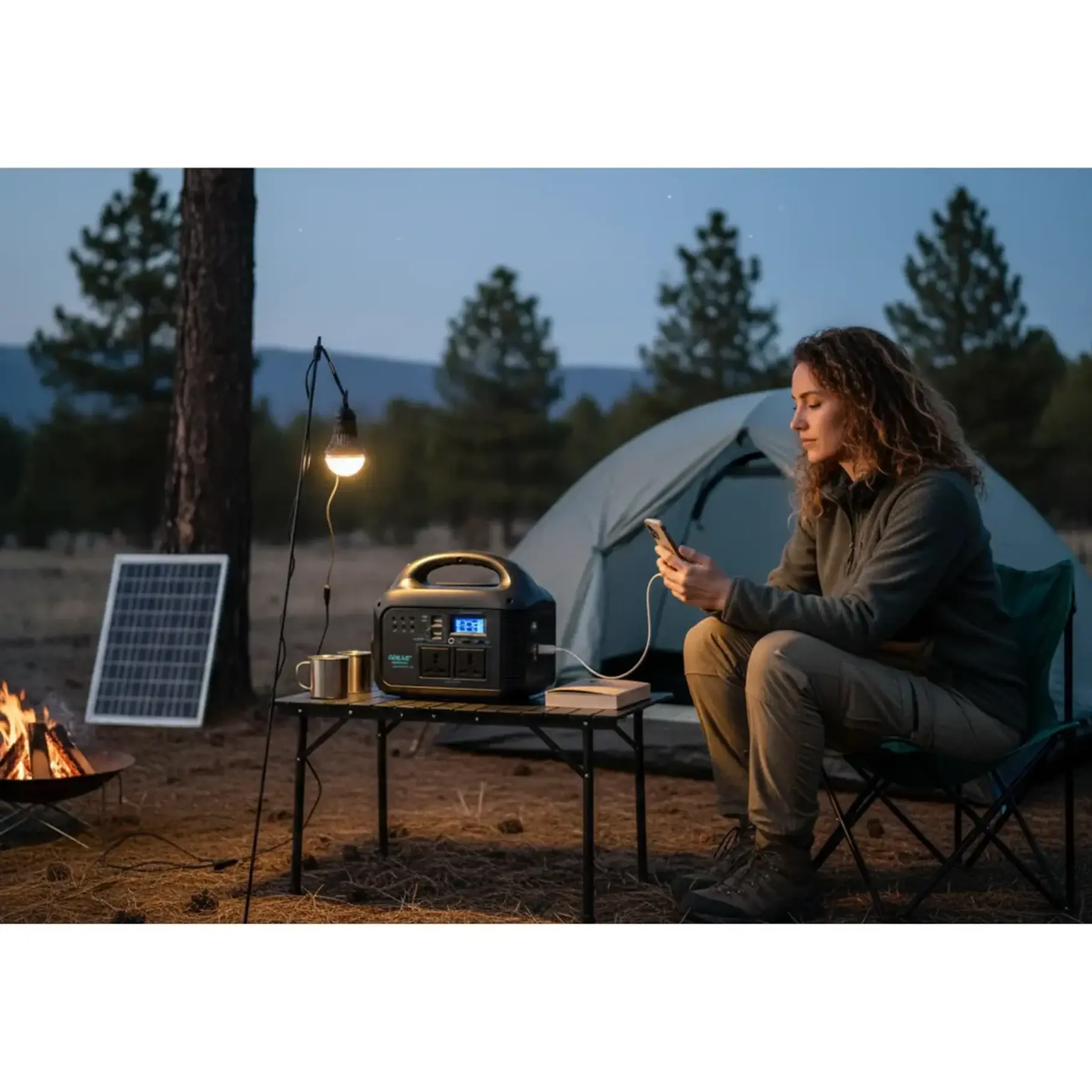 Kit De Emergencia Camping Generador 150w Solar Portátil Con Linterna Led 3 Bombillas + Panel Solar  4