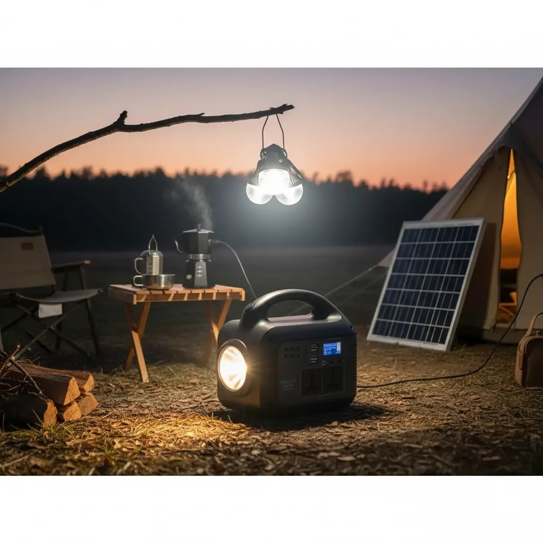 Kit De Emergencia Camping Generador 150w Solar Portátil Con Linterna Led 3 Bombillas + Panel Solar  5