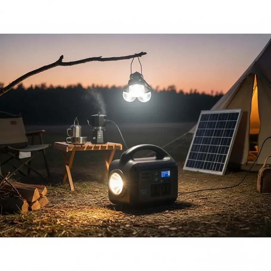 Kit De Emergencia Camping Generador 150w Solar Portátil Con Linterna Led 3 Bombillas + Panel Solar  5