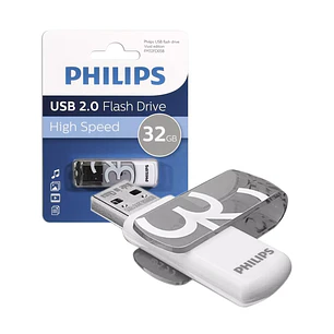 Pendrive Philips Vivid 32GB USB Rápido Y Confiable USB 2.0 Color Gris