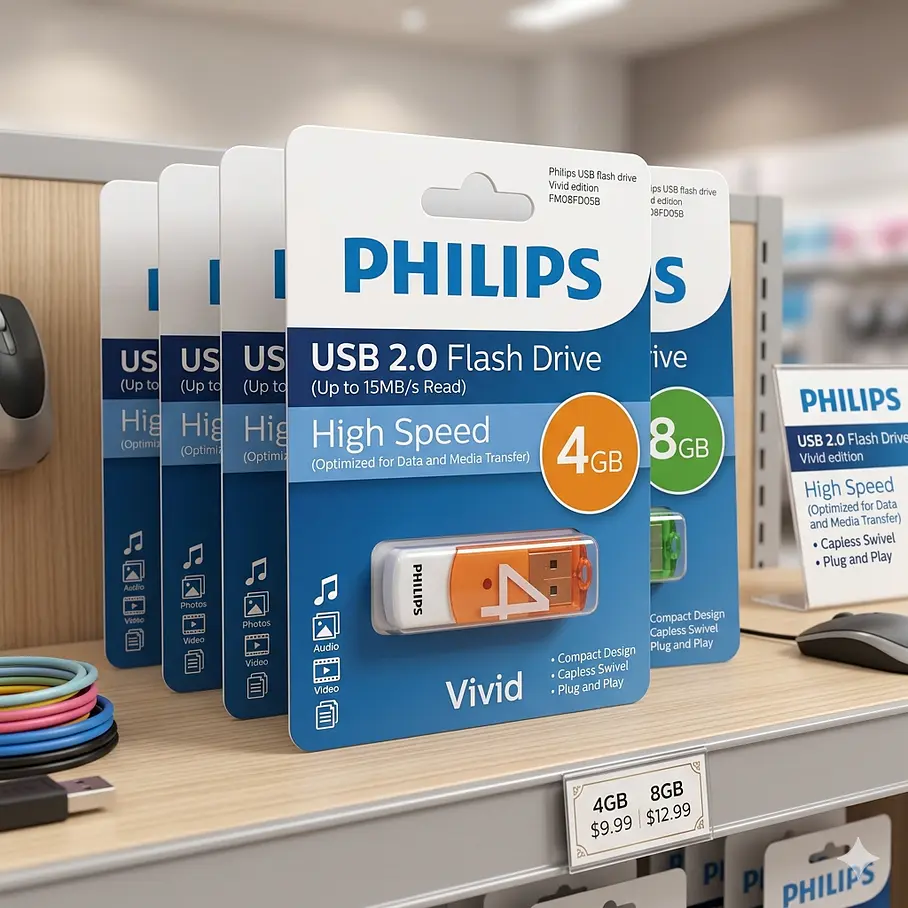 Pendrive Philips Vivid 4 GB USB Rápido Y Confiable USB 2.0 Color Naranja 5