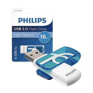 Pendrive 16 Gb Philips Vivid Blue 2.0 Color Azul High Speed