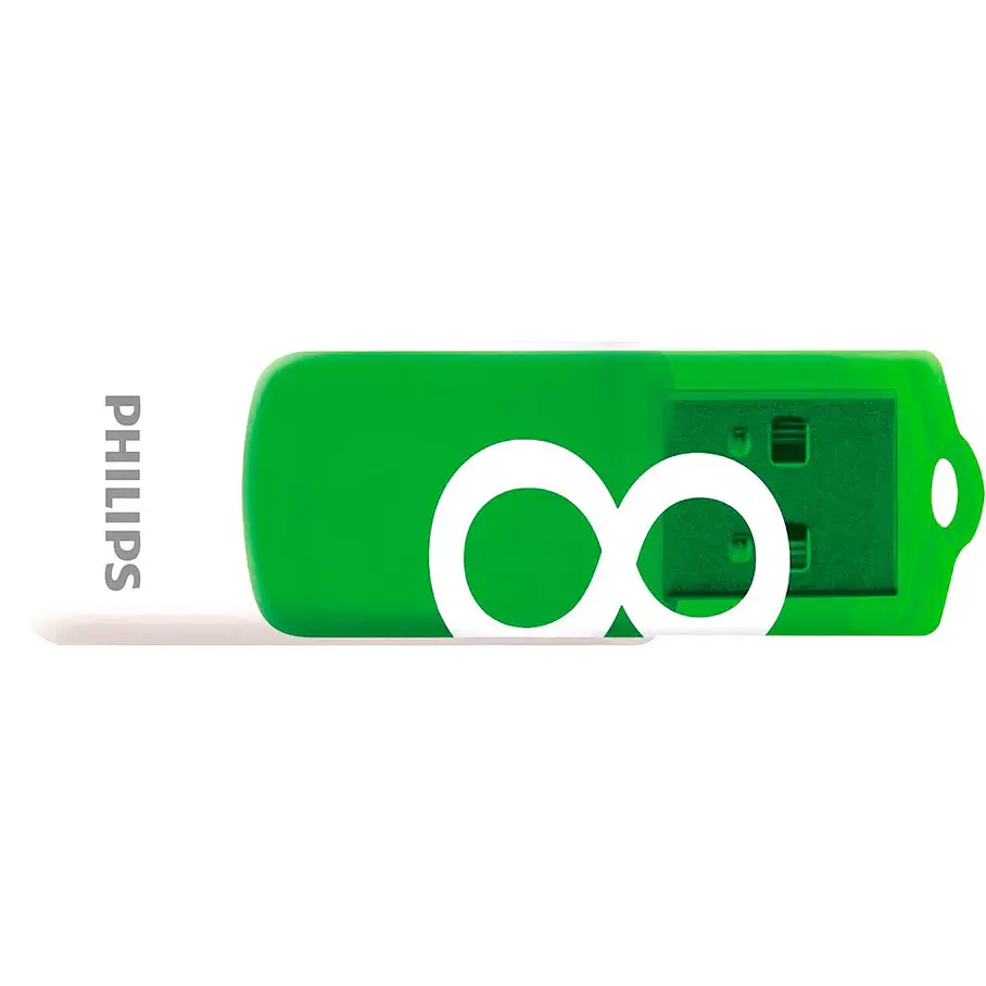 Pendrive Philips Vivid 8 GB USB Rápido Y Confiable USB 2.0 Color Verde High Speed 3
