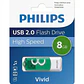 Pendrive Philips Vivid 8 GB USB Rápido Y Confiable USB 2.0 Color Verde High Speed - Miniatura 1