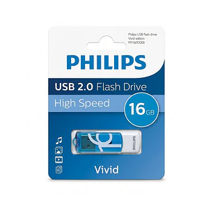 Pendrive 16 Gb Philips Vivid Blue 2.0 Color Azul High Speed