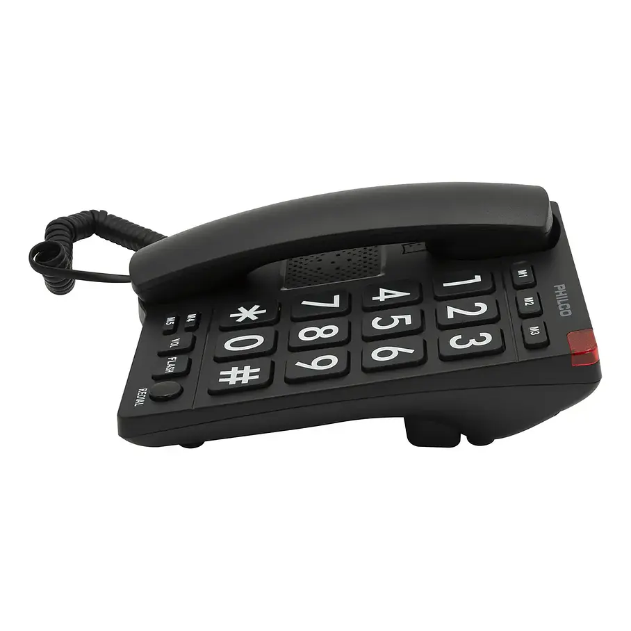 Telefono De Sobremesa Fijo Números Grandes 170bk Negro, Philco Negro 4