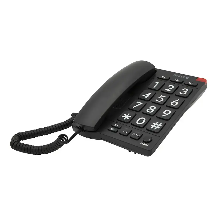 Telefono De Sobremesa Fijo Números Grandes 170bk Negro, Philco Negro 1