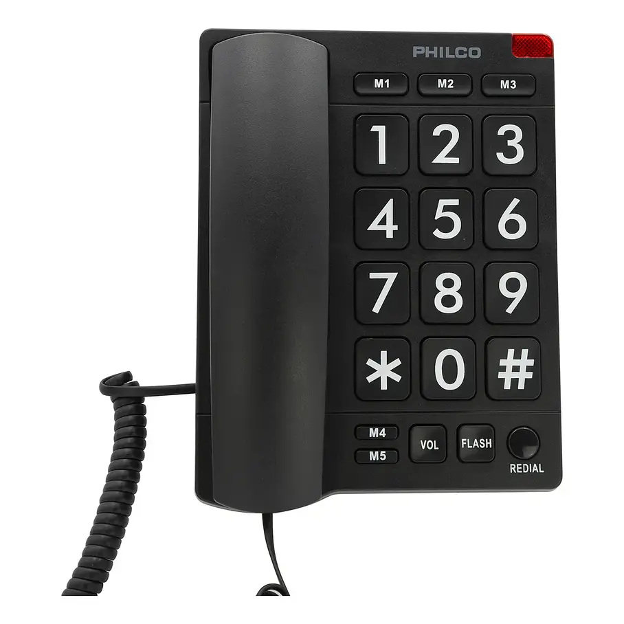 Telefono De Sobremesa Fijo Números Grandes 170bk Negro, Philco Negro 2