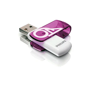 Pendrive Philips Vivid 64 GB USB Rápido Y Confiable USB 2.0 Color Morado High Speed